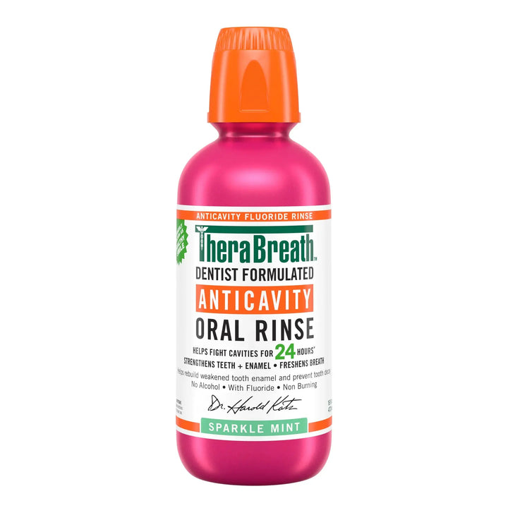 TheraBreath Anticavity Oral Rinse – Sparkle Mint|16OZ Maliha Beauty