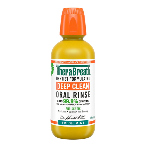 TheraBreath Deep Clean Oral Rinse – Fresh Mint|16OZ Maliha Beauty