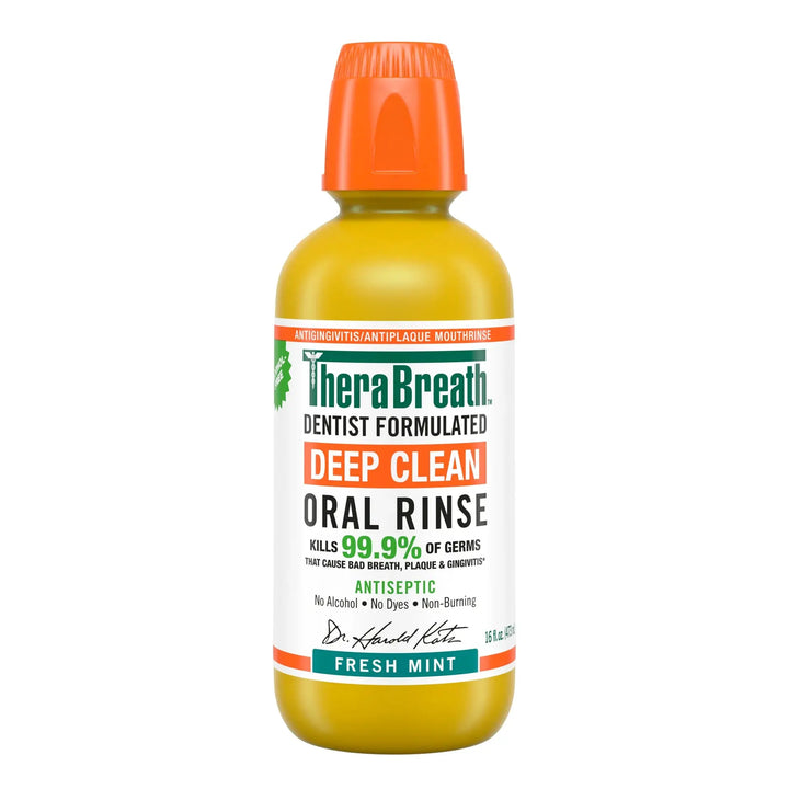 TheraBreath Deep Clean Oral Rinse – Fresh Mint|16OZ Maliha Beauty