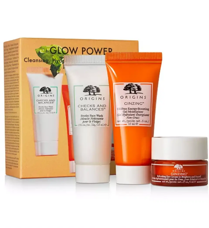 Origins Glow Power Skincare Set – Cleansing, Hydration & Brightening Maliha Beauty