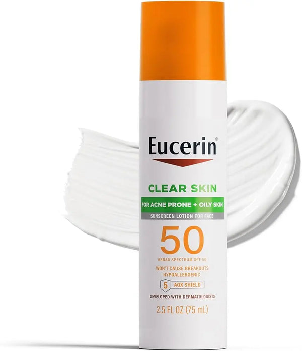 Eucerin Clear Skin SPF 50 – للبشرة الدهنية والمعرّضة للحبوب| 75ML Maliha Beauty
