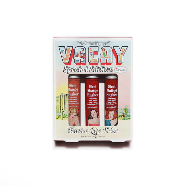 TheBalm Meet Matt(e) Hughes – Matte Lip Trio (Vacay Edition) Maliha Beauty
