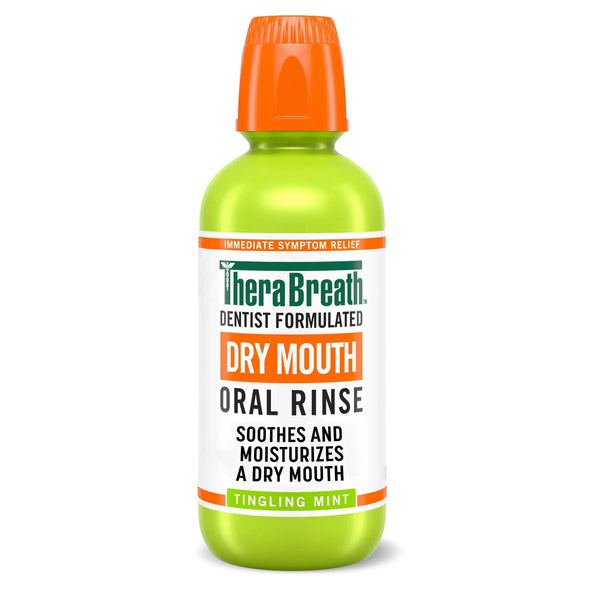 TheraBreath Dry Mouth Oral Rinse – Tingling Mint|16OZ Maliha Beauty