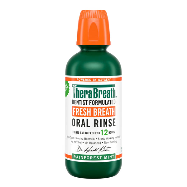 TheraBreath Fresh Breath Oral Rinse – Rainforest Mint|16OZ Maliha Beauty