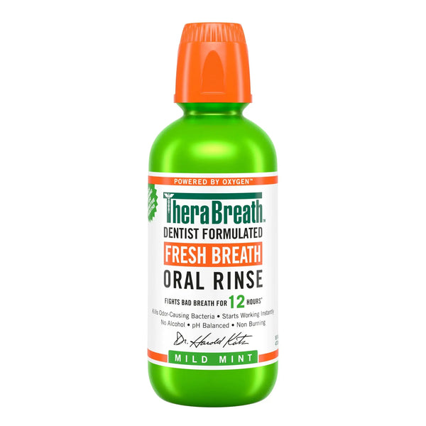 TheraBreath Fresh Breath Oral Rinse – Mild Mint|16OZ Maliha Beauty