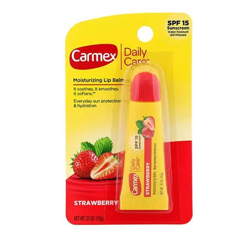 Carmex Daily Care Moisturizing Lip Balm – Strawberry Tube (SPF 15) | Maliha Beauty