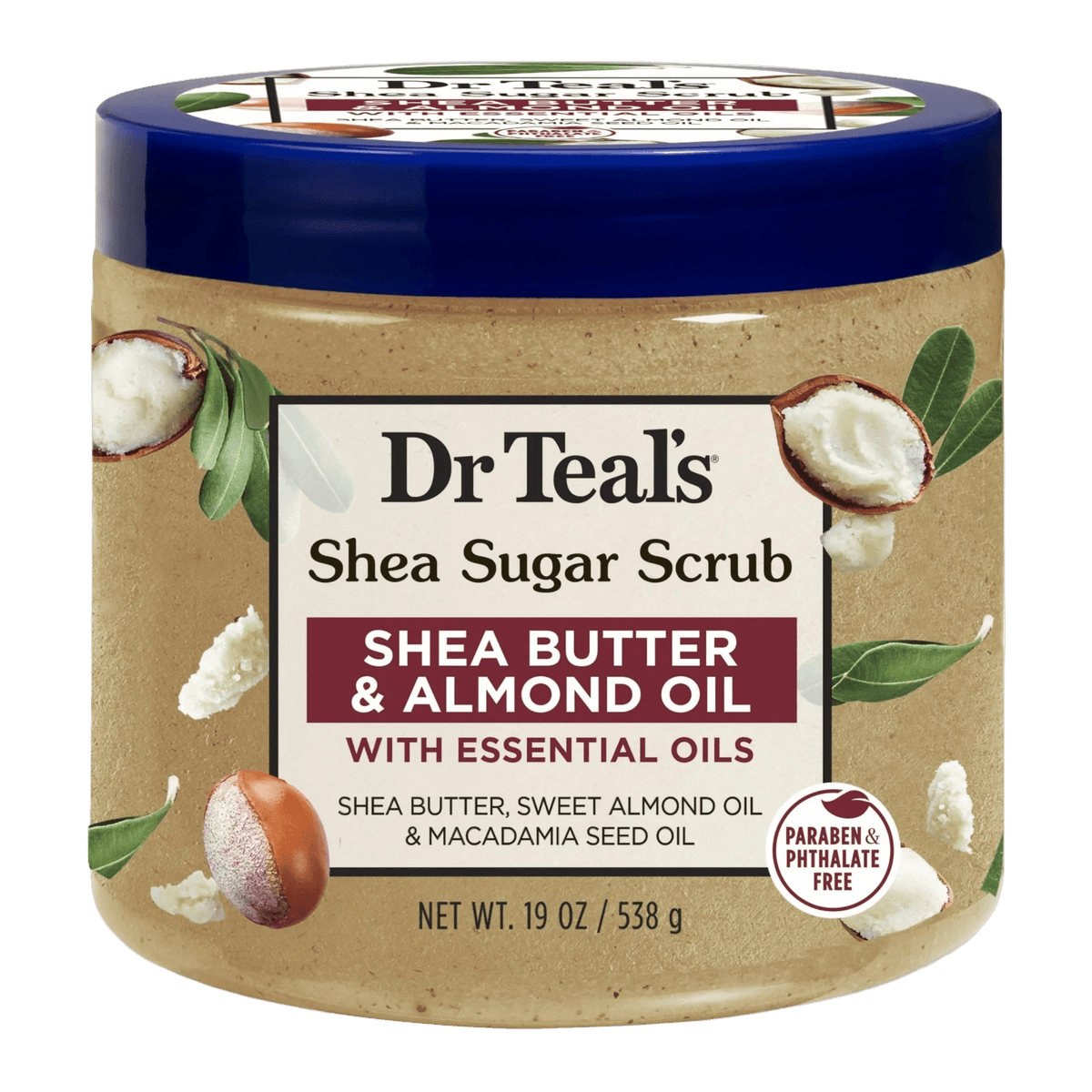 Dr Teal’s Shea Sugar Scrub – Shea Butter & Almond Oil | 538g | Maliha Beauty