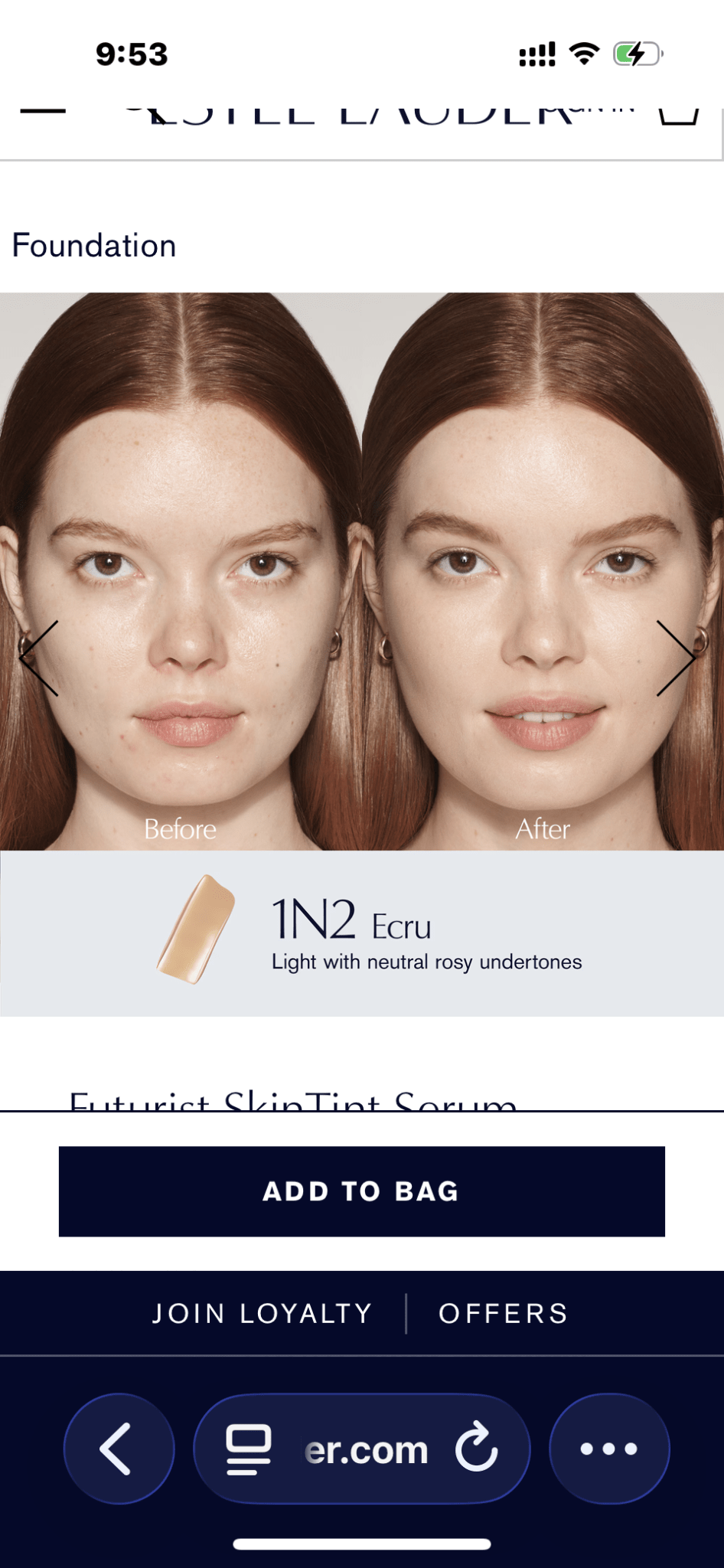Estée Lauder Futurist SkinTint Serum SPF 20 | Maliha Beauty