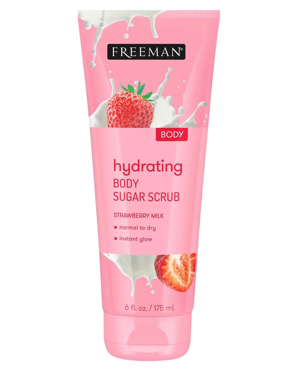 Freeman Hydrating Body Sugar Scrub - Strawberry Milk|175ML | Maliha Beauty