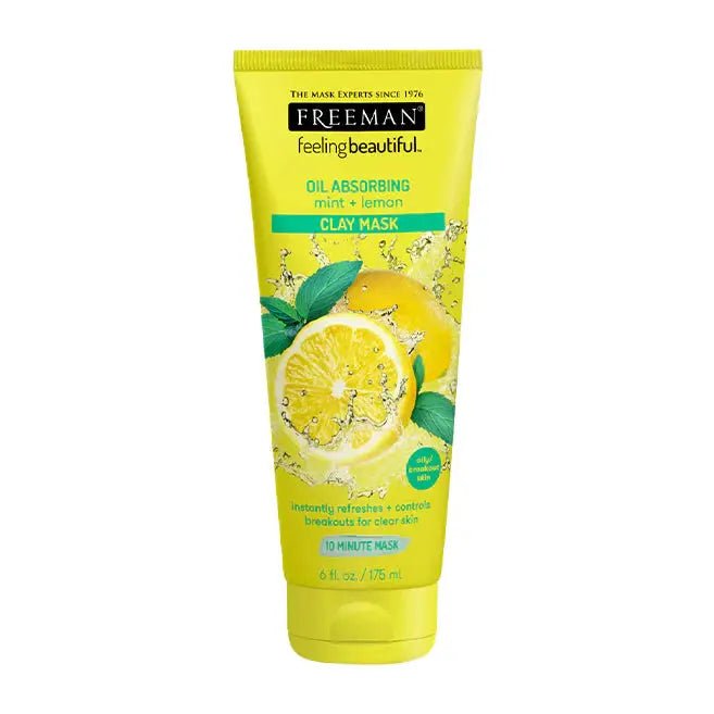 Freeman Oil Absorbing Mint + Lemon Clay Mask|175ML | Maliha Beauty