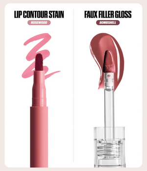 Huda Beauty Makeout Sesh Lip Duo Rosy Nudes | Maliha Beauty