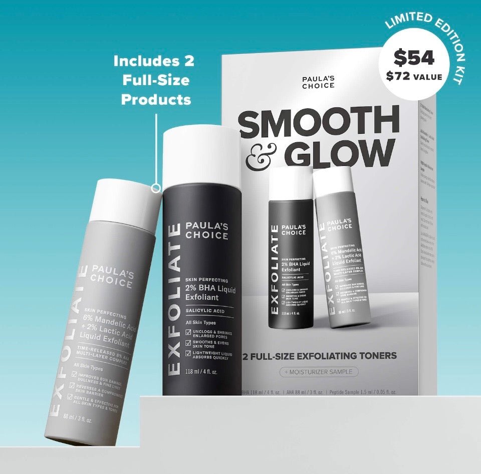 Paula’s Choice Smooth&Glow 2 Full Size Exfoliating Toners | Maliha Beauty